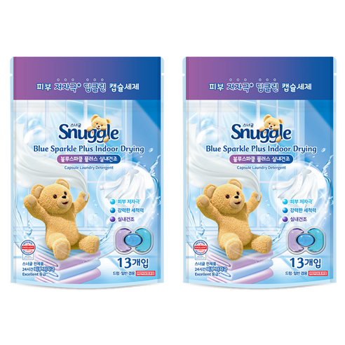 스너글 블루스파클 플러스 실내건조 캡슐세제 15.2g, 13개입, 2개