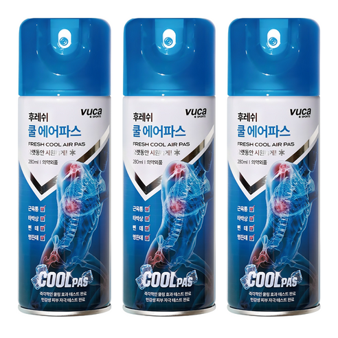뷰카 후레쉬 쿨 에어 파스 스프레이, 1개입, 3개