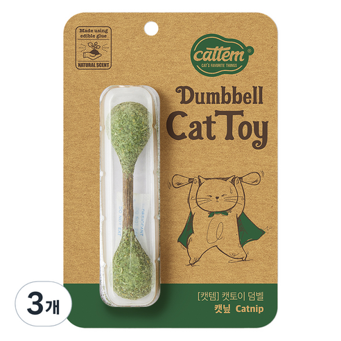 캣템 고양이 덤벨 장난감 2.5 x 10.5 cm, 3개