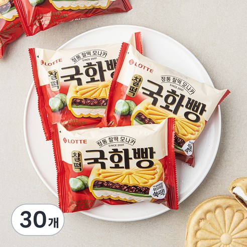 롯데웰푸드 찰떡 국화빵 (냉동), 150ml, 5개입, 6개