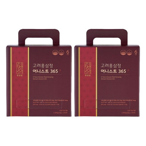 천양삼 6년근 고려홍삼정 어니스트 365 홍삼스틱 100포, 1kg, 2개