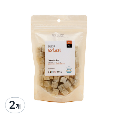 궁 반려동물 동결건조 간식 50g, 오리 트릿, 2개