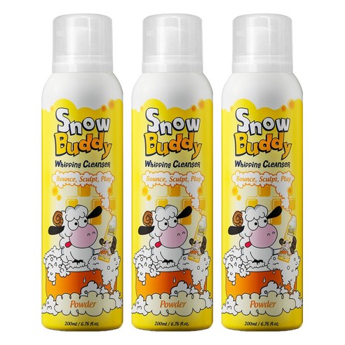 스노우버디 휘핑 클렌저 베이비파우더향, 200ml, 3개