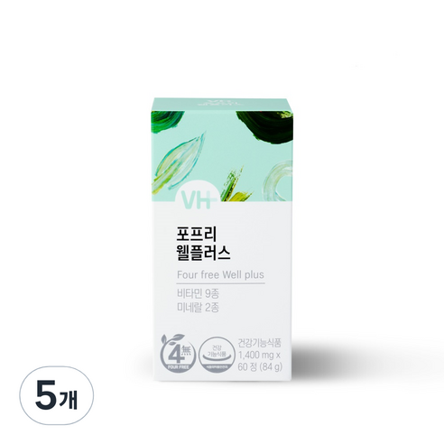 비타민하우스 4FREE 멀티비타민 웰플러스, 5개, 60정