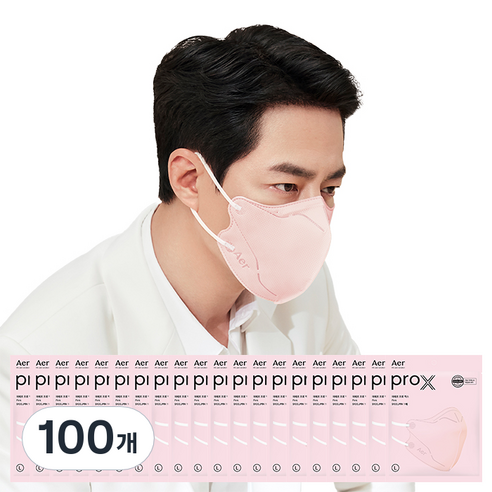 아에르 프로 X 마스크 L, 100개, 핑크