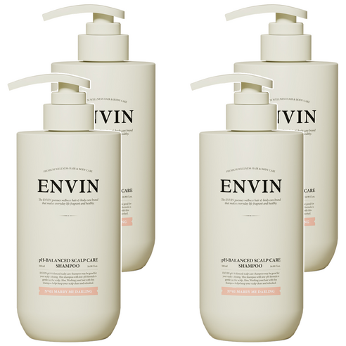 앙방 약산성 두피케어 샴푸 메리미달링, 500ml, 4개