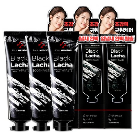 폴메디슨 블랙 라차치약, 110g, 3개