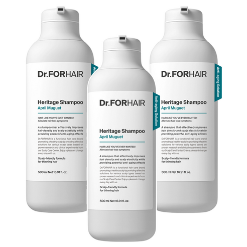 닥터포헤어 두피 안티에이징 헤리티지 샴푸 에이프릴 뮤게향, 500ml, 3개