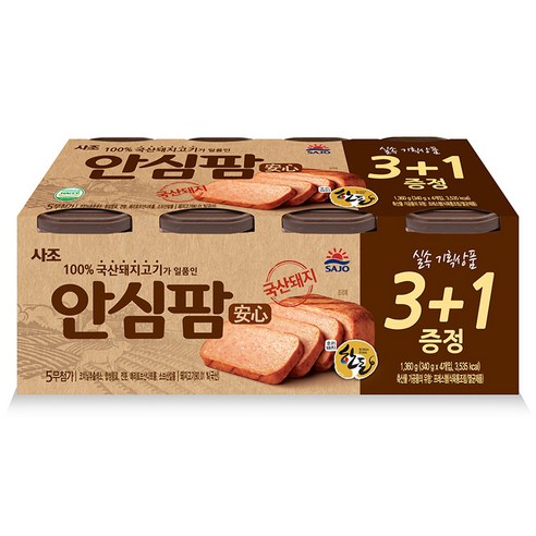 해표 안심팜 캔햄, 340g, 4개입