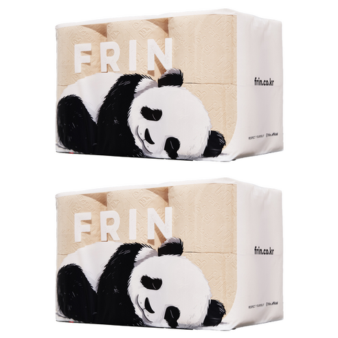 FRIN 먼지 줄인 대나무 천연펄프 3겹 화장지, 2세트, 12롤, 33m