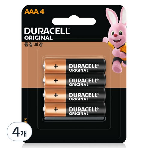 듀라셀 알카라인 AAA건전지, 4개입, 4개