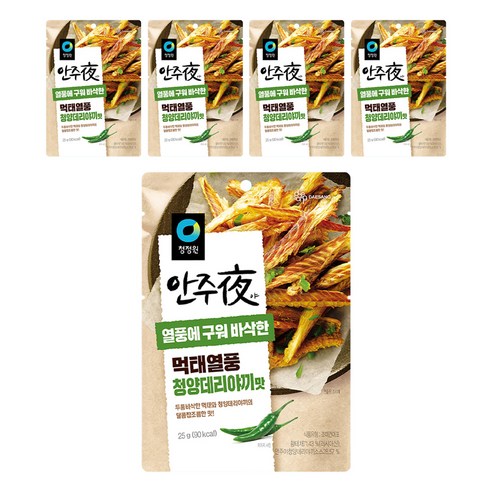 대상 청정원 안주야 먹태열풍 청양데리야끼맛, 25g, 5개