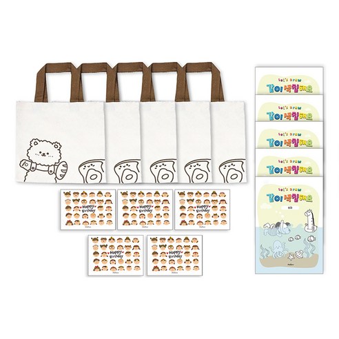 스마일 베어 답례품 선물세트 브레드베어, 혼합색상, 5세트