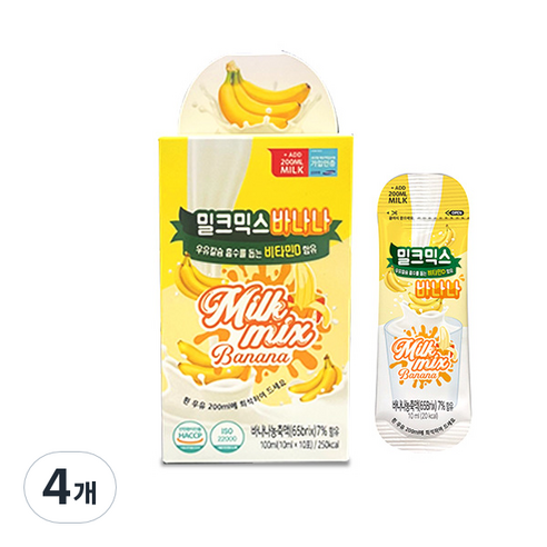 밀크믹스 어린이 비타민D 바나나맛 10p, 100ml, 4개