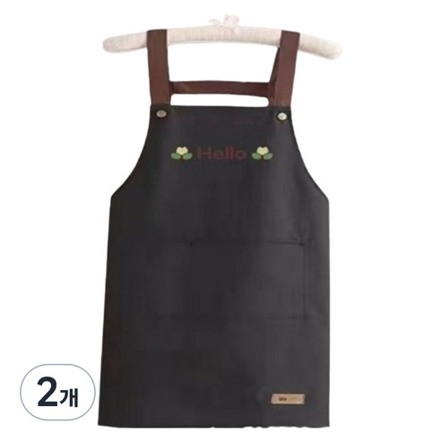 프리미엄 포켓 방수 앞치마, 블랙, 2개