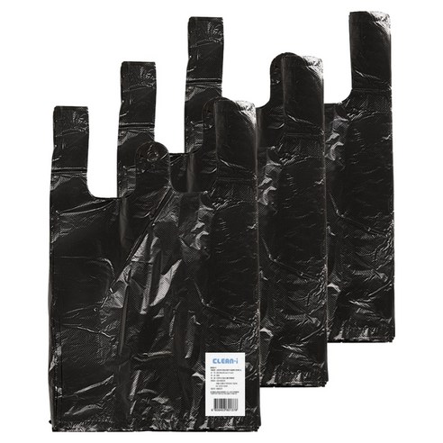 크린아이 검정 손잡이 비닐봉투, 8L, 300개