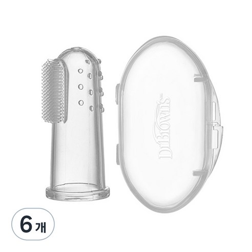 닥터브라운 손가락 실리콘 유아 칫솔, 1개입, 6개