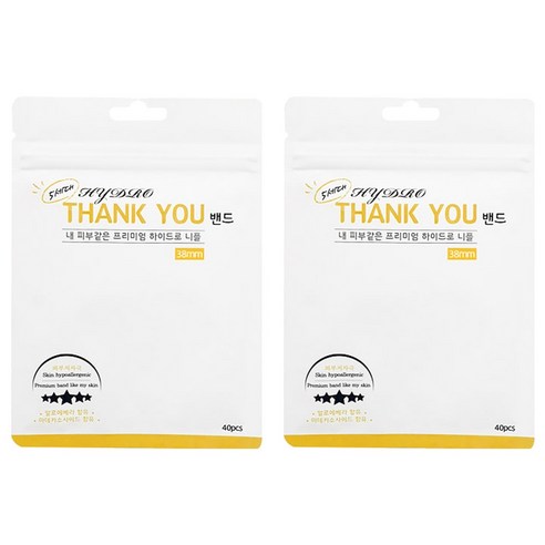 5세대 하이드로 땡큐 남여공용 니플밴드 38mm 40p, 2개
