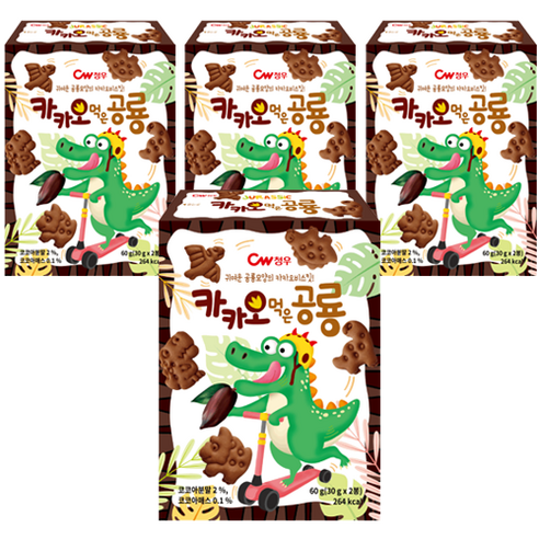 청우식품 카카오먹은 공룡, 60g, 4개