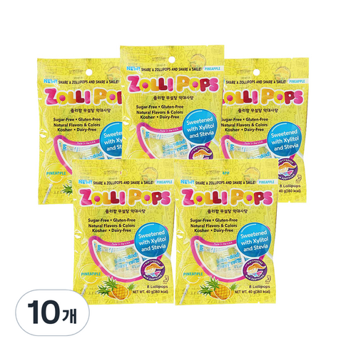 졸리팝 무설탕 막대사탕 40g, 10개