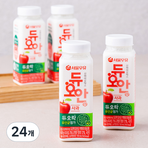 서울우유 듀오안 사과 요구르트, 150ml, 4개입, 6개