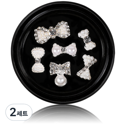 엔비키덜트 07 웨딩네일 진주파츠 6종 세트 M02B87, 혼합 색상, 2세트