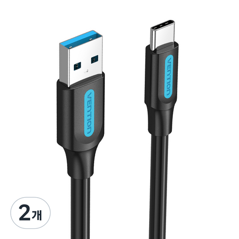 벤션 투톤 USB3.1 Gen1 C타입 USB3.0 고속충전케이블, 1.5m, 혼합색상, 2개