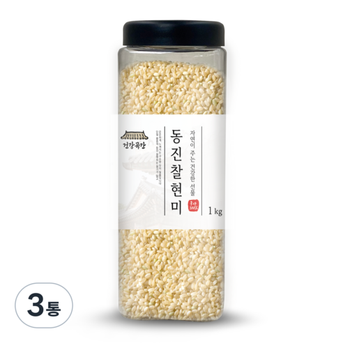 건강곡간 동진 찰현미, 1kg, 3개