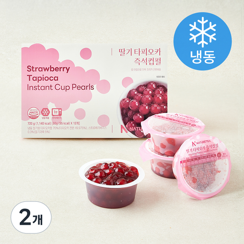 네이쳐티 딸기타피오카 즉석컵펄 12개입 (냉동), 720g, 2개