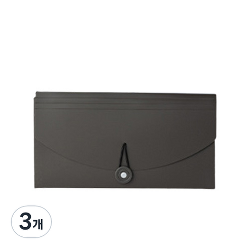 다아모아 아코디언 영수증 통장 보관 백, 블랙, 3개