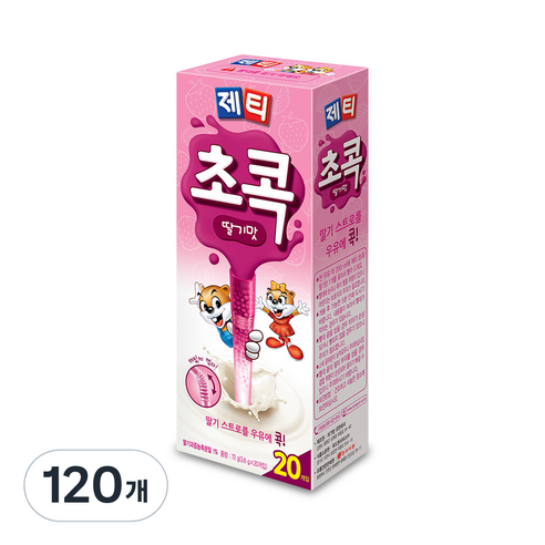 제티 초콕 딸기맛, 3.6g, 120개