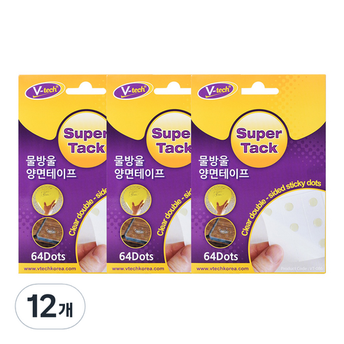 Vtech 물방울 양면 테이프, 12개