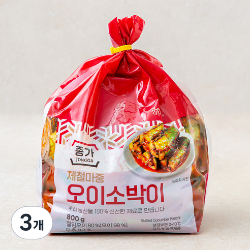 종가 오이소박이, 800g, 3개