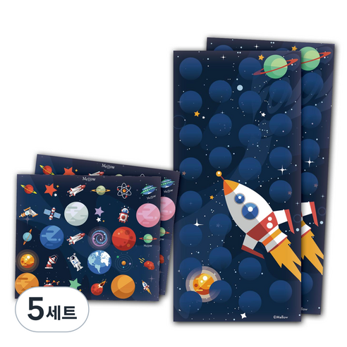 멜로우 우주 시리즈 칭찬 스티커 2p 세트, 우주선, 5세트