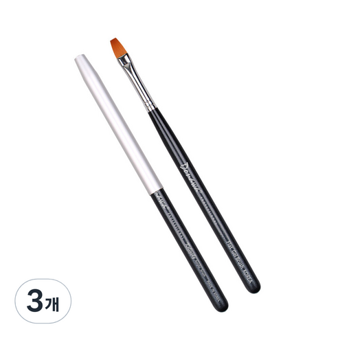 도나와 젤 네일 브러쉬 플랫, 블랙, 3개