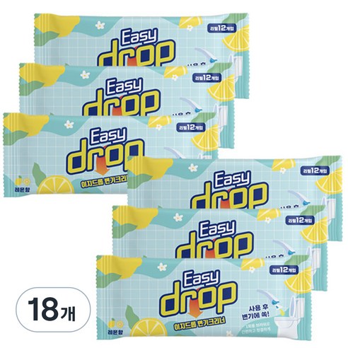 이지드롭 일회용 변기크리너 리필 대용량, 18개