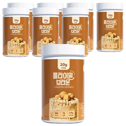 플라이밀 브라운 17곡미숫가루 쉐이크, 630g, 8개