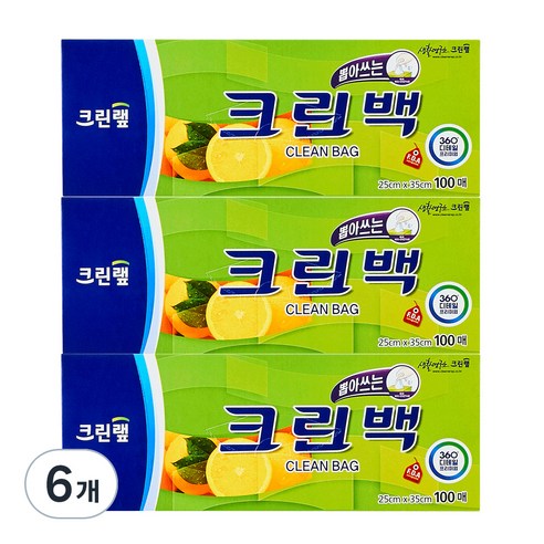 크린랲 크린백 중 100p, 중(M), 100개입, 6개