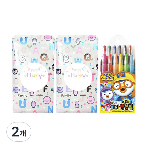 지구화학 어린이집 생일 선물 답례품용 미니색연필 랜덤 발송 3p, 12색, 2개