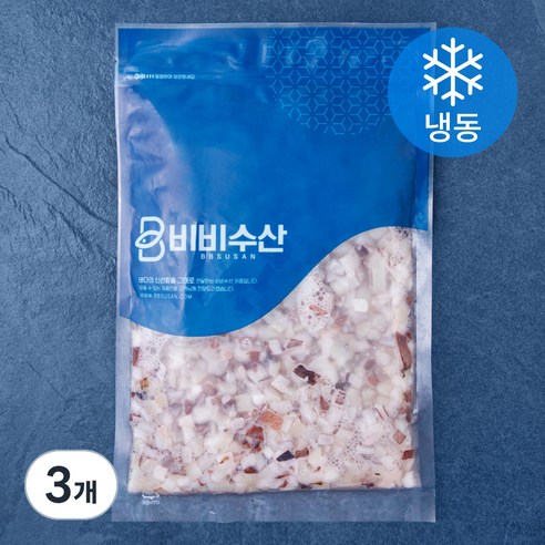 오징어 다이스 (냉동), 500g, 3개