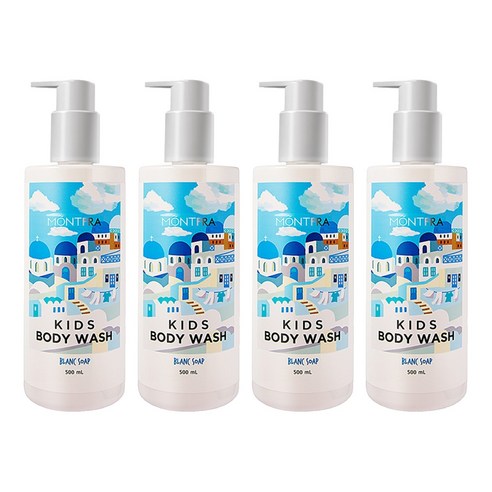 몽프라 키즈 바디워시 블랑솝 비누향, 4개, 500ml