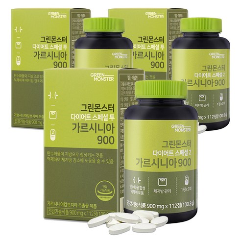 그린몬스터 다이어트 스폐셜2 가르시니아900 8주분, 112정, 3개
