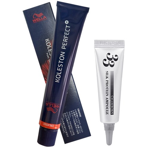 웰라 콜레스톤 퍼펙트 플러스 염색제 80g + 셀리본 33 실크 프로틴 앰플 12ml 세트, 1세트, 8/4(염색제)