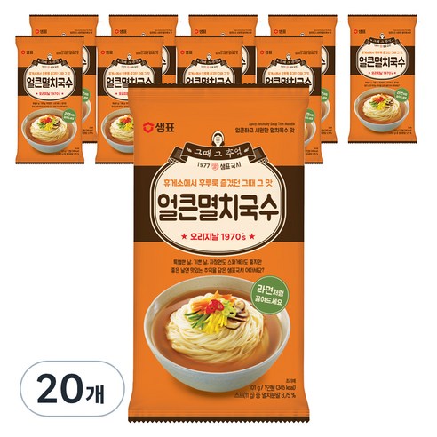 샘표 얼큰멸치국수, 101g, 20개