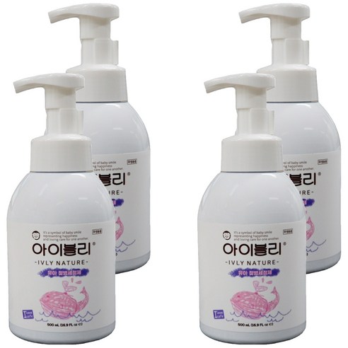 아이블리네이쳐 유아용 젖병 세정제 코코넛 레몬 혼합향, 500ml, 4개