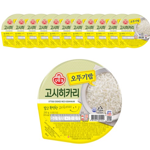 맛있는 오뚜기밥 고시히카리, 210g, 24개