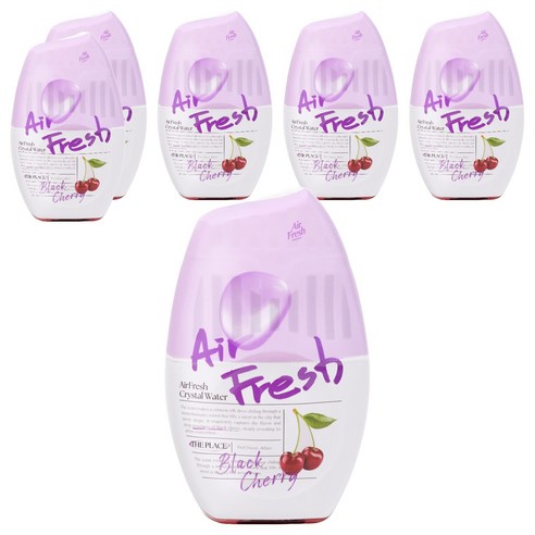 에어후레쉬 크리스탈워터 실내용 대용량 방향제 본품 블랙 체리, 6개, 400ml