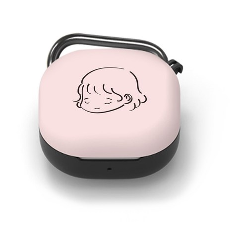 구스페리 큐티 디자인 갤럭시 버즈라이브 케이스 + 키링, 단일상품, 소녀