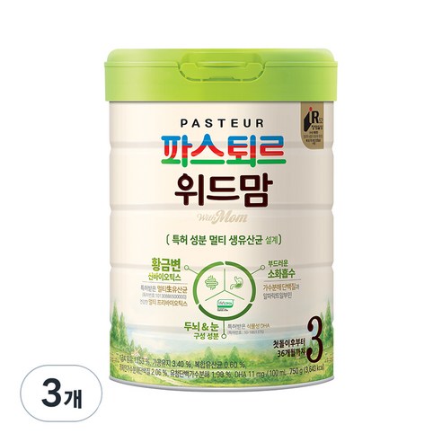 파스퇴르 위드맘 3단계, 750g, 3개 
분유/어린이식품