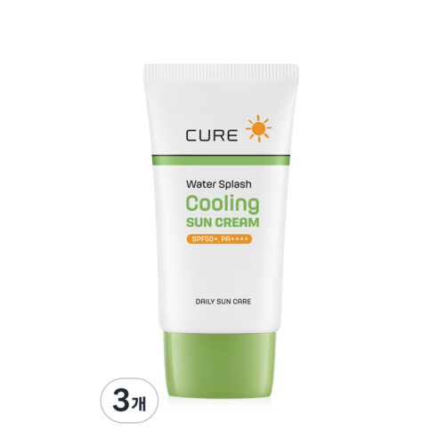 김정문알로에 큐어 워터 스플래쉬 쿨링 선크림 SPF50+ PA++++, 40ml, 3개
